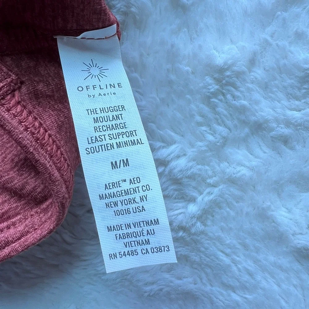OFFLINE by Aerie The Hugger Recharge Sports Bra Heathered Burgundy Medium NWOT